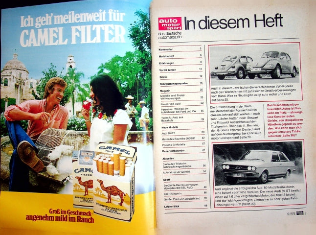 Inhaltsverzeichnis Auto Motor und Sport 17/1973