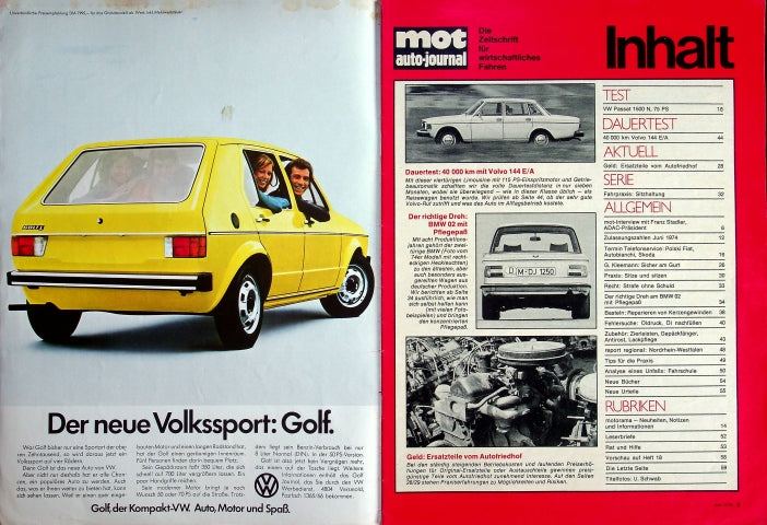 Inhaltsverzeichnis MOT 17/1974
