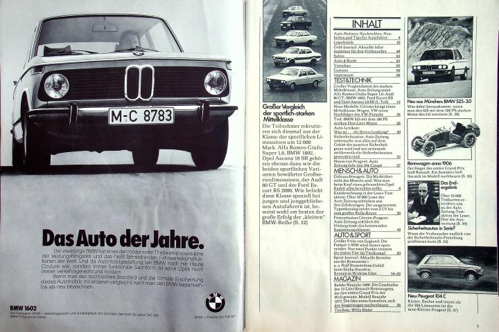 Inhaltsverzeichnis Autozeitung 17/1974