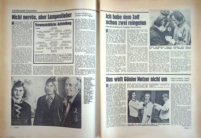 Inhaltsverzeichnis Kicker 17/1974