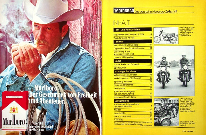 Inhaltsverzeichnis Motorrad 17/1975