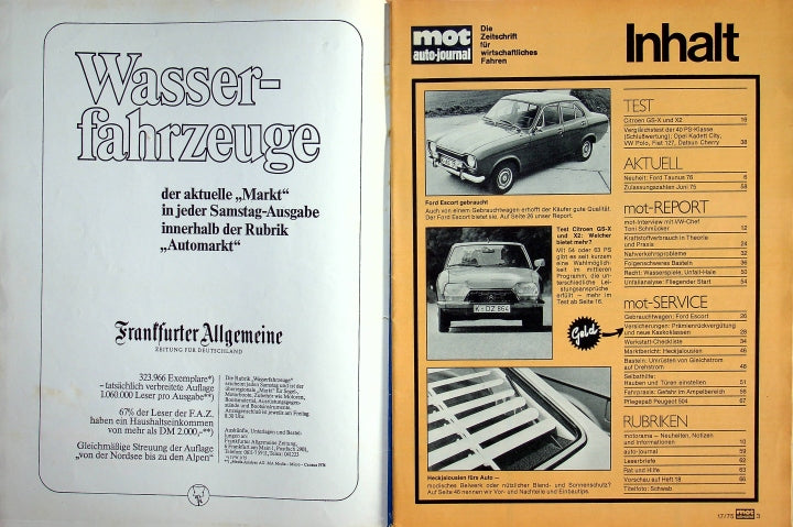 Inhaltsverzeichnis MOT 17/1975