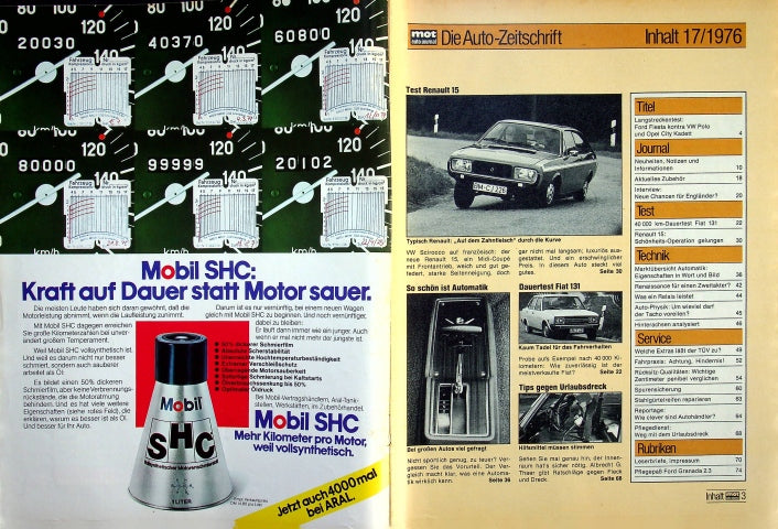 Inhaltsverzeichnis MOT 17/1976