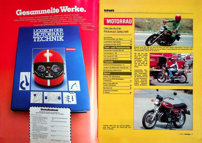 Inhaltsverzeichnis Motorrad 17/1976