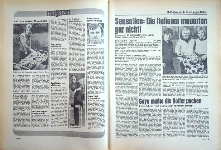 Inhaltsverzeichnis Kicker 17/1976