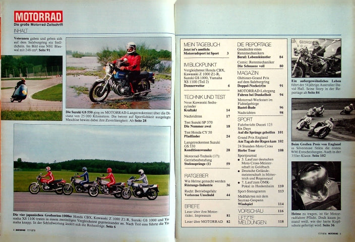 Inhaltsverzeichnis Motorrad 17/1978