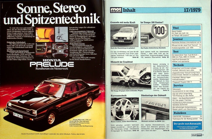 Inhaltsverzeichnis MOT 17/1979