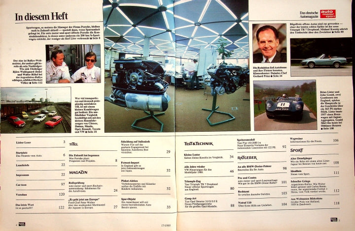Inhaltsverzeichnis Auto Motor und Sport 17/1980