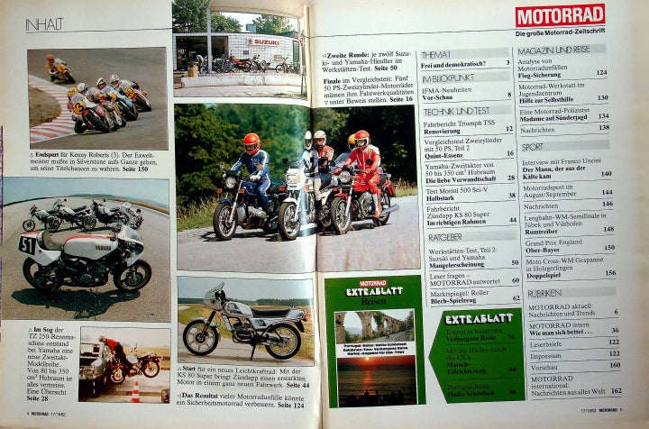 Inhaltsverzeichnis Motorrad 17/1982