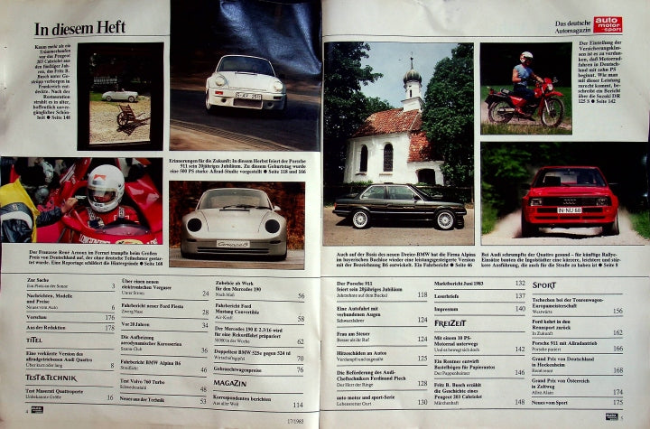 Inhaltsverzeichnis Auto Motor und Sport 17/1983