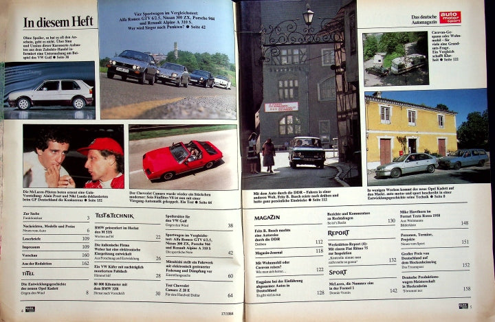 Inhaltsverzeichnis Auto Motor und Sport 17/1984