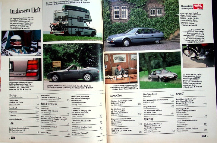 Inhaltsverzeichnis Auto Motor und Sport 17/1985