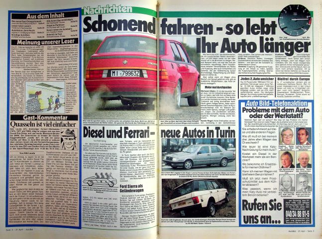 Inhaltsverzeichnis Auto Bild 17/1986
