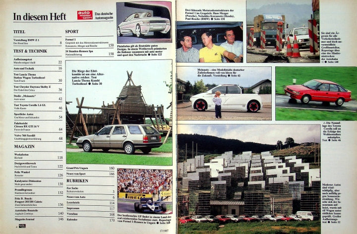Inhaltsverzeichnis Auto Motor und Sport 17/1987