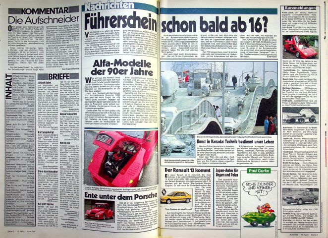 Inhaltsverzeichnis Auto Bild 17/1987