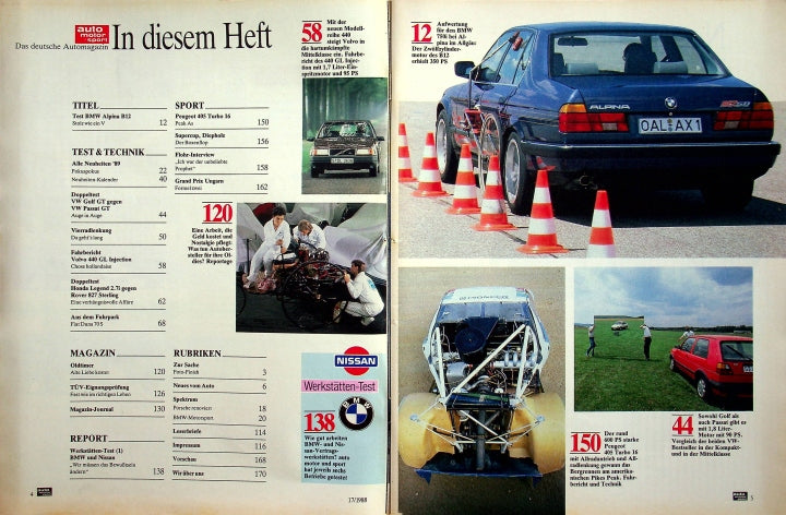 Inhaltsverzeichnis Auto Motor und Sport 17/1988