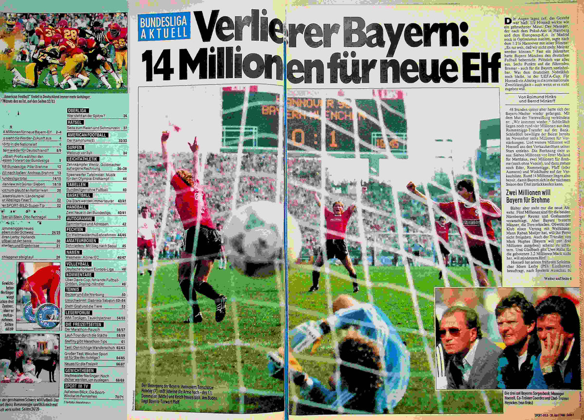 Inhaltsverzeichnis Sport Bild 17/1988