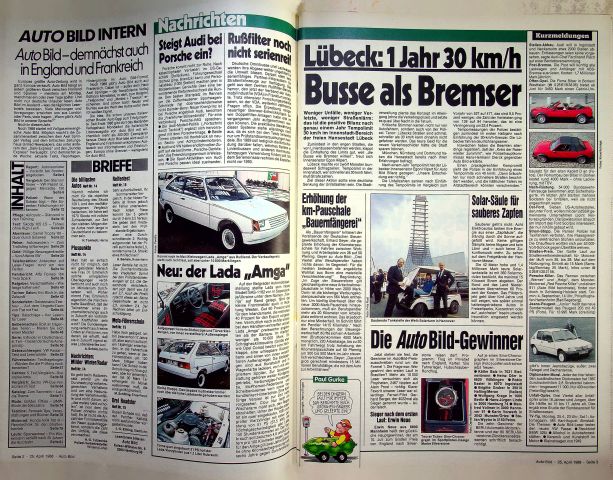 Inhaltsverzeichnis Auto Bild 17/1988