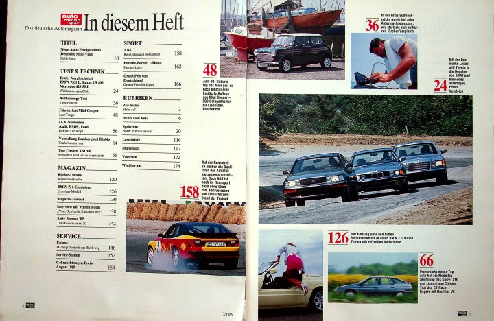 Inhaltsverzeichnis Auto Motor und Sport 17/1989