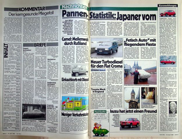 Inhaltsverzeichnis Auto Bild 17/1989