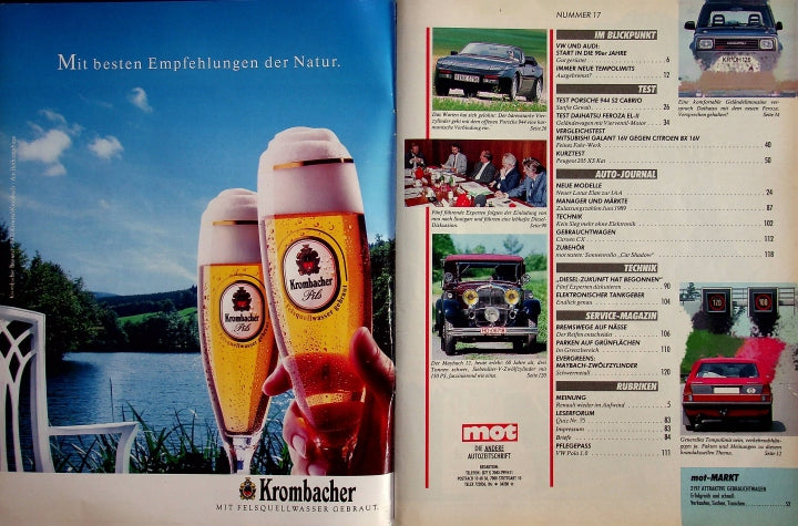 Inhaltsverzeichnis MOT 17/1989