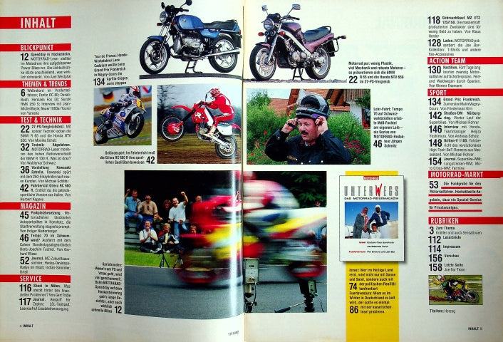 Inhaltsverzeichnis Motorrad 17/1992