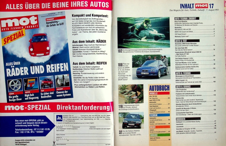 Inhaltsverzeichnis MOT 17/1993