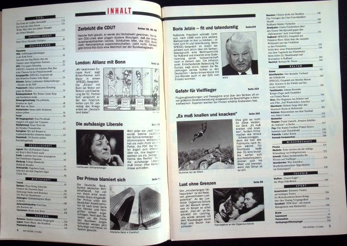 Inhaltsverzeichnis Spiegel 17/1994