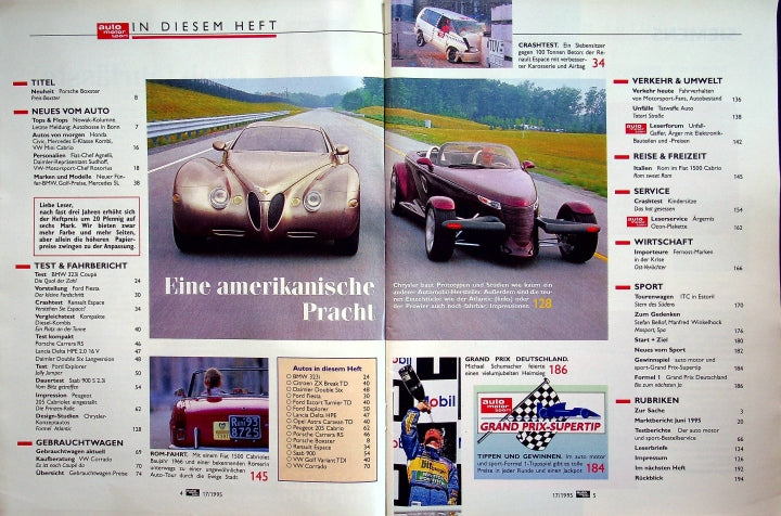 Inhaltsverzeichnis Auto Motor und Sport 17/1995