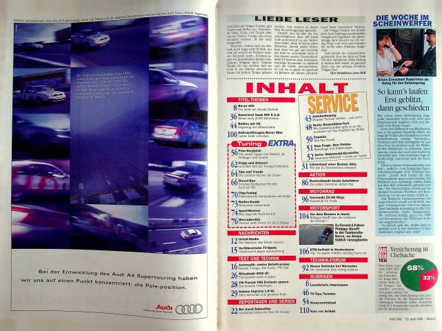 Inhaltsverzeichnis Auto Bild 17/1995