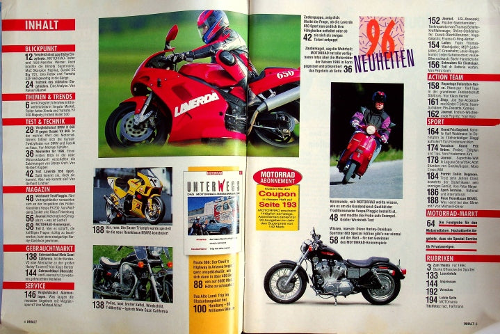 Inhaltsverzeichnis Motorrad 17/1995