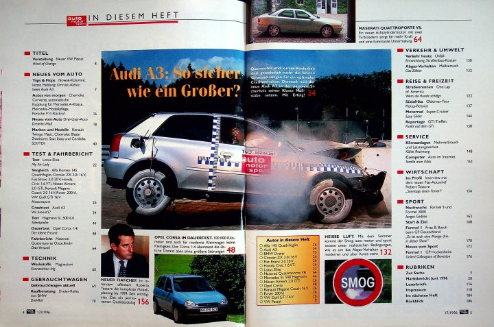 Inhaltsverzeichnis Auto Motor und Sport 17/1996