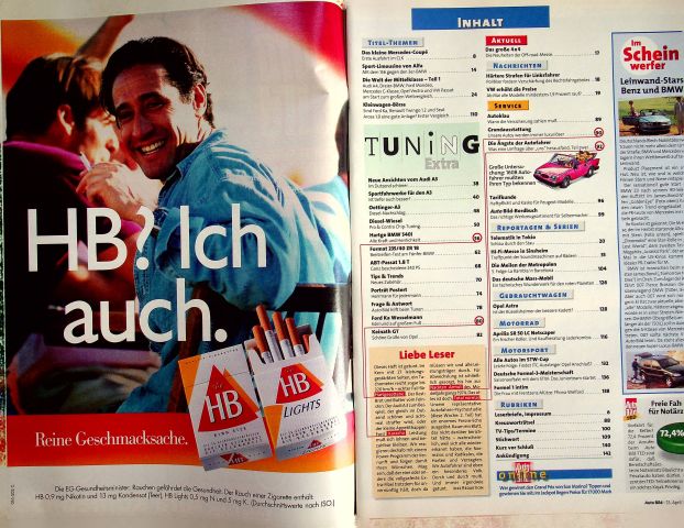 Inhaltsverzeichnis Auto Bild 17/1997