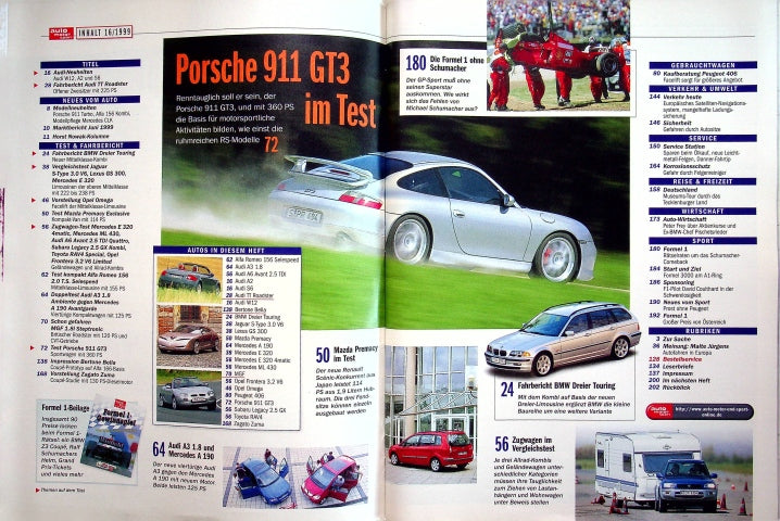 Inhaltsverzeichnis Auto Motor und Sport 17/1999