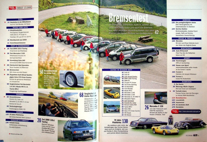 Inhaltsverzeichnis Auto Motor und Sport 17/2000