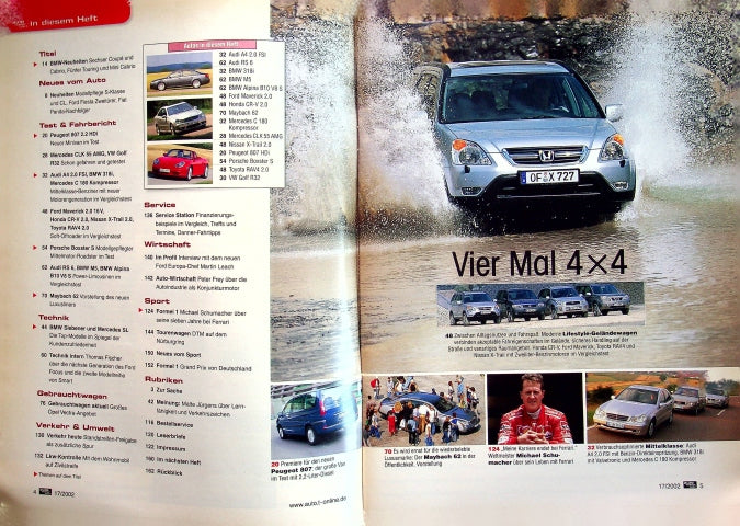 Inhaltsverzeichnis Auto Motor und Sport 17/2002