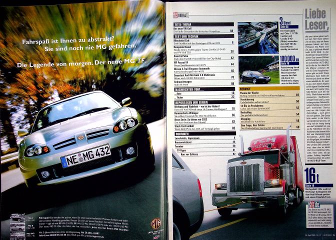 Inhaltsverzeichnis Auto Bild 17/2002