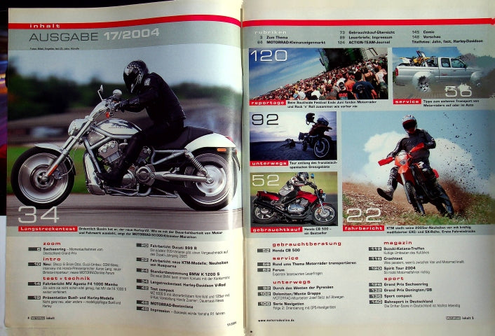 Inhaltsverzeichnis Motorrad 17/2004