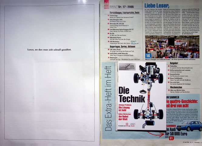 Inhaltsverzeichnis Auto Bild 17/2005