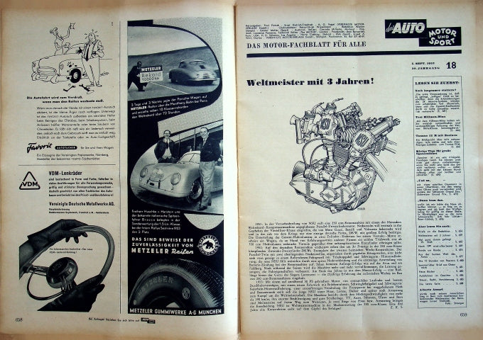 Inhaltsverzeichnis Auto Motor und Sport 18/1953
