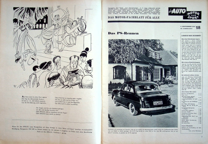 Inhaltsverzeichnis Auto Motor und Sport 18/1955