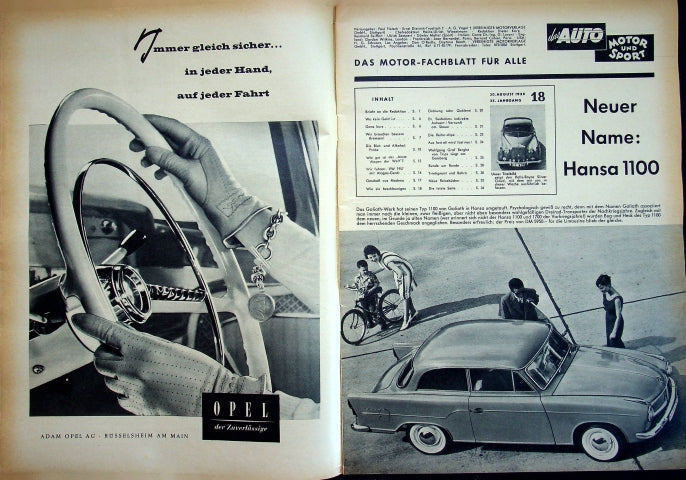 Inhaltsverzeichnis Auto Motor und Sport 18/1958