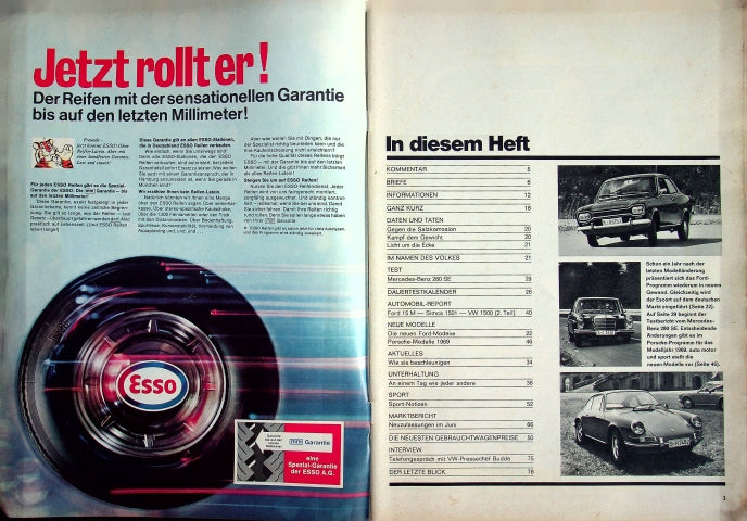 Inhaltsverzeichnis Auto Motor und Sport 18/1968