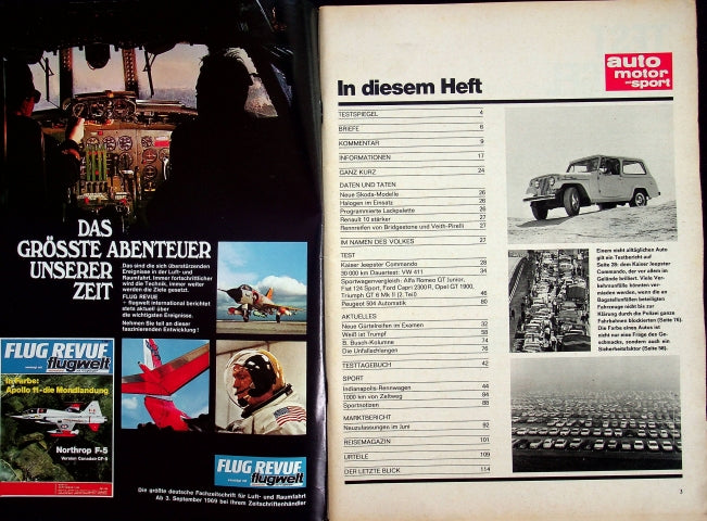 Inhaltsverzeichnis Auto Motor und Sport 18/1969
