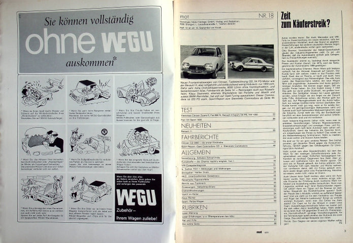 Inhaltsverzeichnis MOT 18/1970