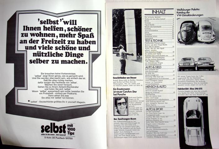 Inhaltsverzeichnis Autozeitung 18/1972
