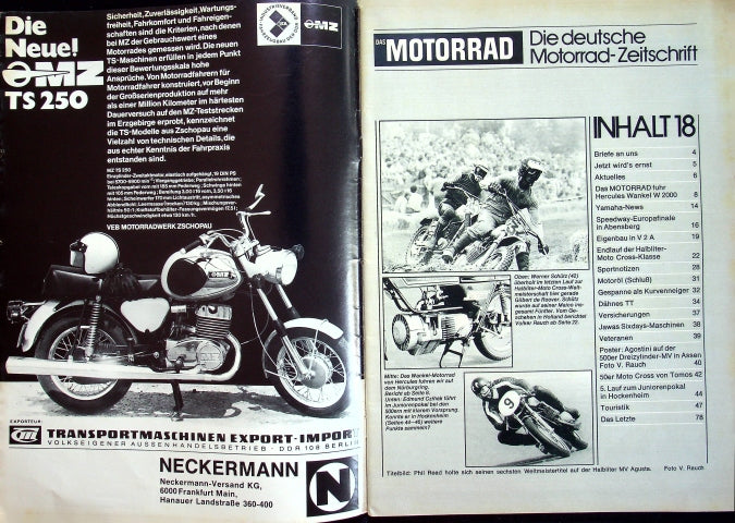 Inhaltsverzeichnis Motorrad 18/1973