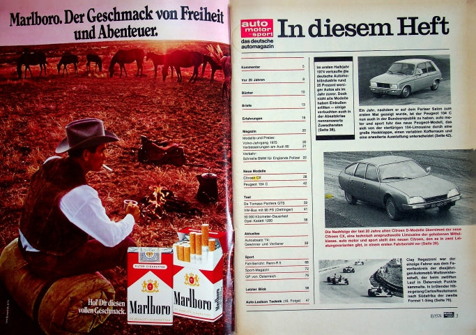 Inhaltsverzeichnis Auto Motor und Sport 18/1974