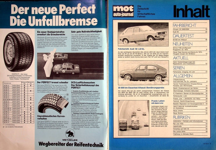 Inhaltsverzeichnis MOT 18/1974