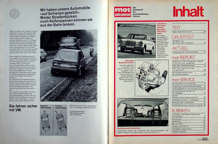 Inhaltsverzeichnis MOT 18/1975
